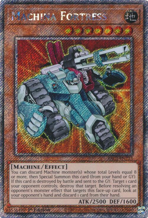 Machina Fortress (Platinum Secret Rare) RA03-EN233 card from Quarter Century Bonanza
