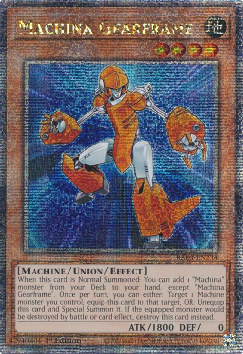 Machina Gearframe (Quarter Century Secret Rare) RA03-EN234 card from Quarter Century Bonanza