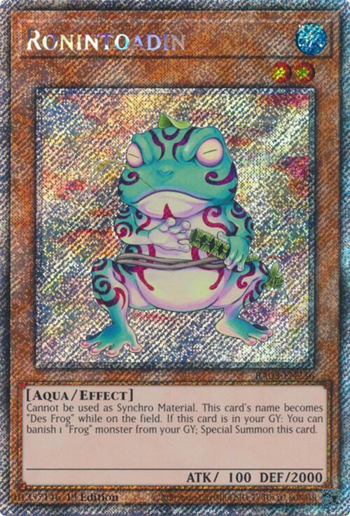 Ronintoadin (Platinum Secret Rare) RA03-EN236 card from Quarter Century Bonanza