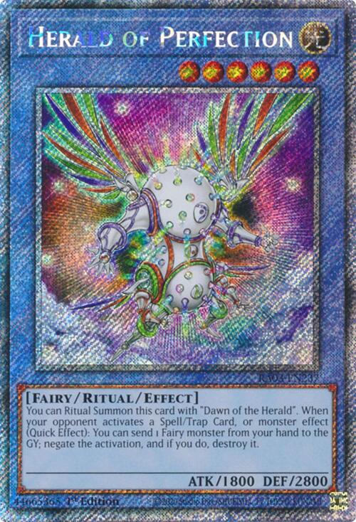 Herald of Perfection (Platinum Secret Rare) RA03-EN237 card from Quarter Century Bonanza