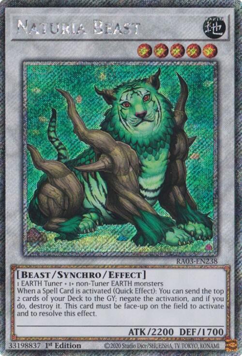 Naturia Beast (Platinum Secret Rare) RA03-EN238 card from Quarter Century Bonanza