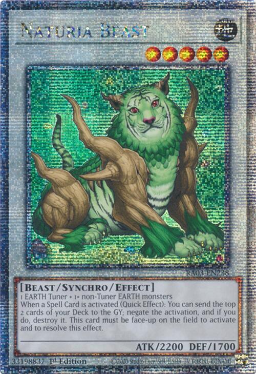Naturia Beast (Quarter Century Secret Rare) RA03-EN238 card from Quarter Century Bonanza