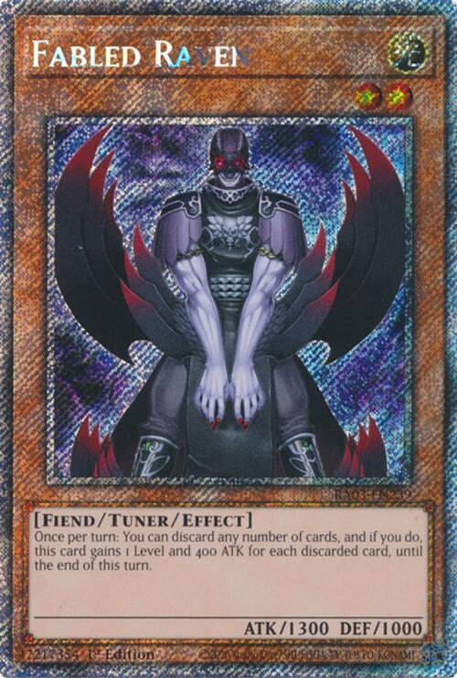 Fabled Raven (Platinum Secret Rare) RA03-EN239 card from Quarter Century Bonanza