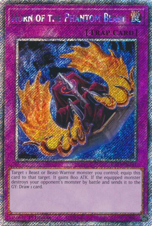 Horn of the Phantom Beast (Platinum Secret Rare) RA03-EN241 card from Quarter Century Bonanza
