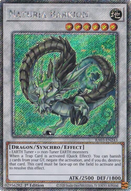 Naturia Barkion (Platinum Secret Rare) RA03-EN243 card from Quarter Century Bonanza