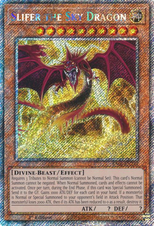 Slifer the Sky Dragon (Platinum Secret Rare) RA03-EN244 card from Quarter Century Bonanza
