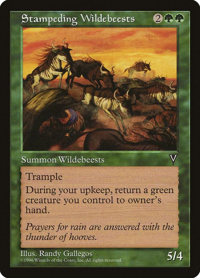 Stampeding Wildebeests card from Visions