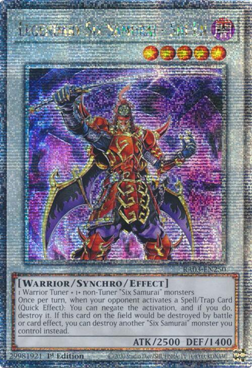 Legendary Six Samurai - Shi En (Quarter Century Secret Rare) RA03-EN250 card from Quarter Century Bonanza