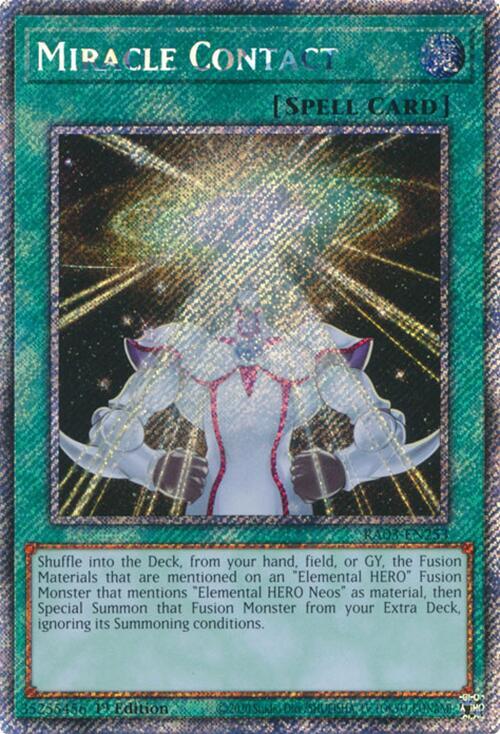 Miracle Contact (Platinum Secret Rare) RA03-EN253 card from Quarter Century Bonanza