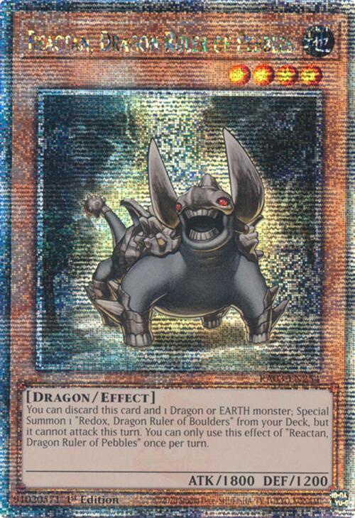 Reactan, Dragon Ruler of Pebbles (Quarter Century Secret Rare) RA03-EN254 card from Quarter Century Bonanza