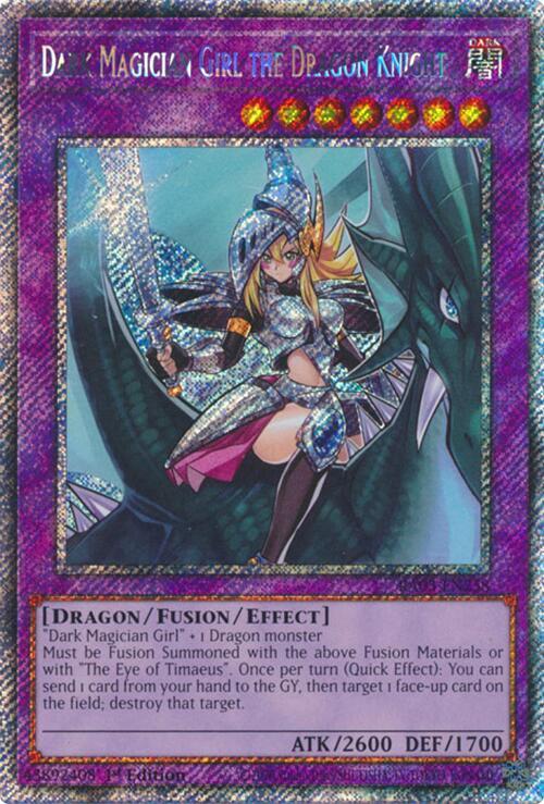 Dark Magician Girl the Dragon Knight (Platinum Secret Rare) RA03-EN258 card from Quarter Century Bonanza