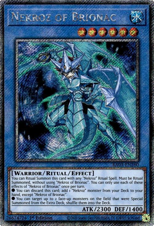 Nekroz of Brionac (Platinum Secret Rare) RA03-EN260 card from Quarter Century Bonanza