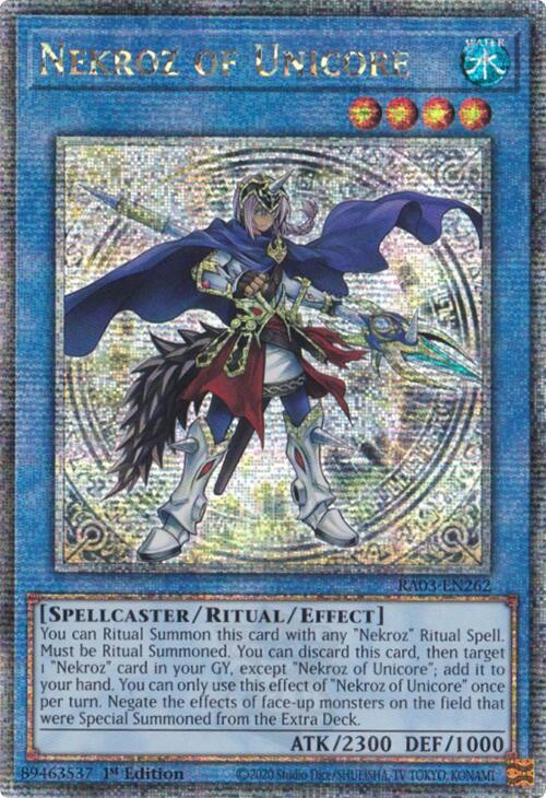 Nekroz of Unicore (Quarter Century Secret Rare) RA03-EN262 card from Quarter Century Bonanza