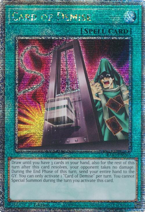 Card of Demise (Quarter Century Secret Rare) RA03-EN265 card from Quarter Century Bonanza