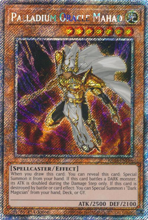 Palladium Oracle Mahad (Platinum Secret Rare) RA03-EN266 card from Quarter Century Bonanza