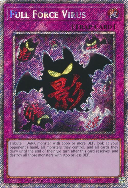 Full Force Virus (Platinum Secret Rare) RA03-EN267 card from Quarter Century Bonanza