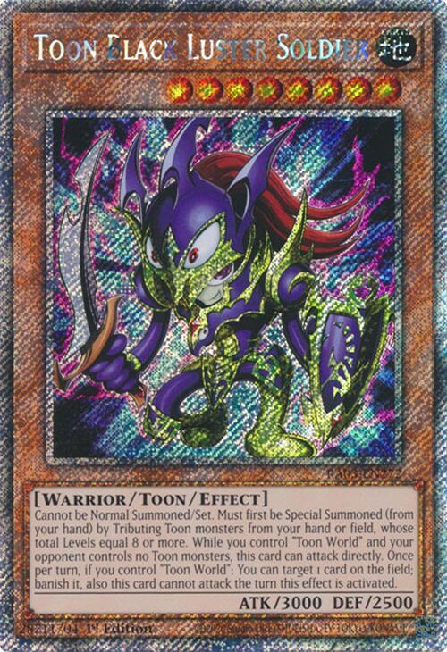 Toon Black Luster Soldier (Platinum Secret Rare) RA03-EN272 card from Quarter Century Bonanza