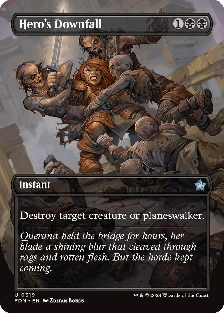 Hero's Downfall (Borderless) 319 card from Foundations