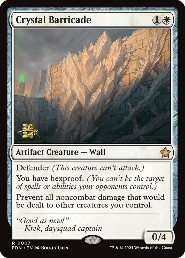 Crystal Barricade 7 card from Prerelease Cards