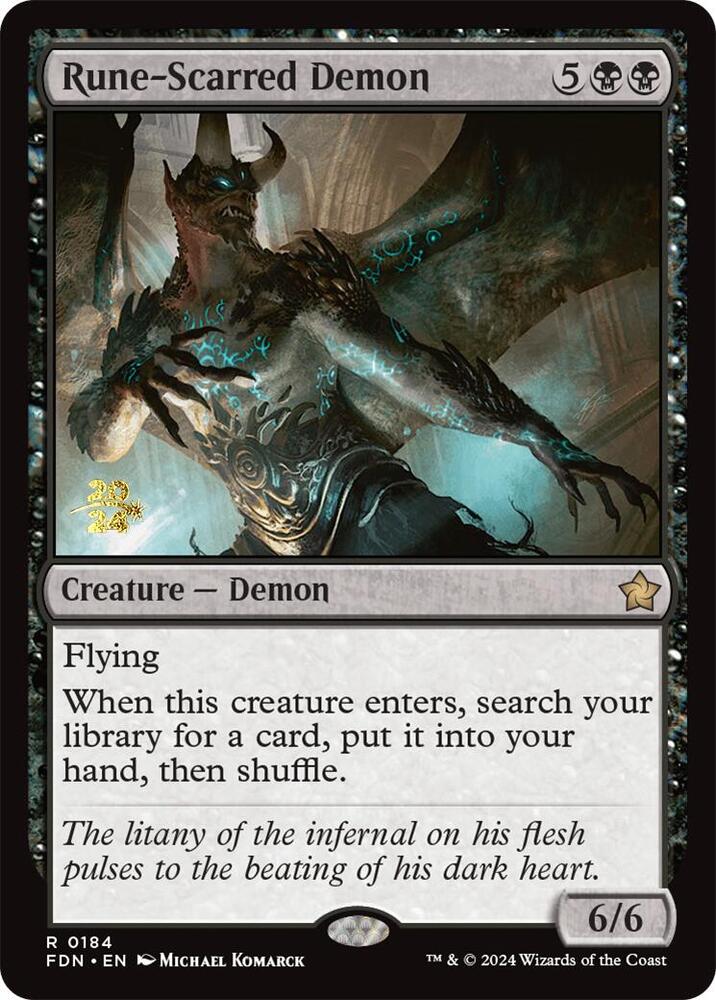 Rune-Scarred Demon 184 card from Prerelease Cards