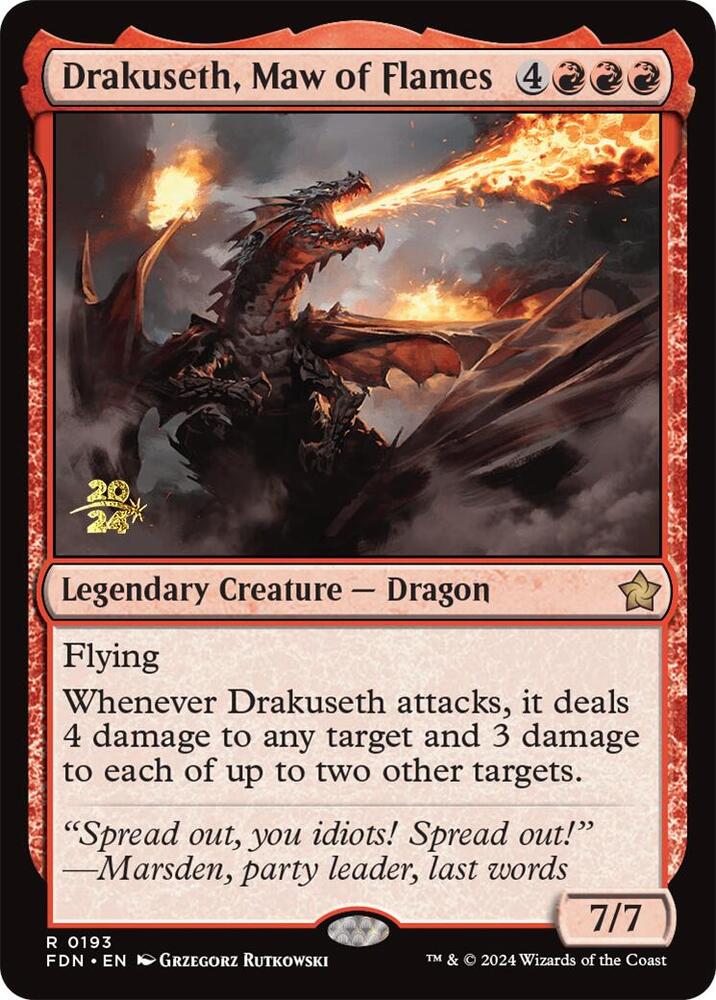 Drakuseth, Maw of Flames (FDN) 193 card from Prerelease Cards