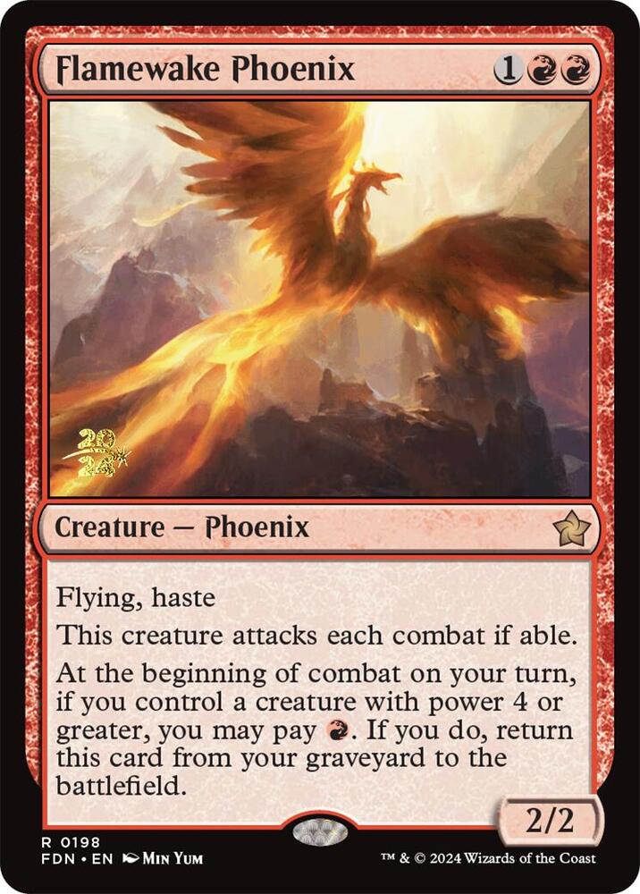 Flamewake Phoenix (FDN) 198 card from Prerelease Cards