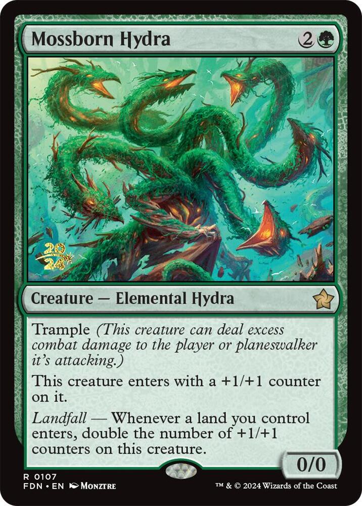 Mossborn Hydra 107 card from Prerelease Cards