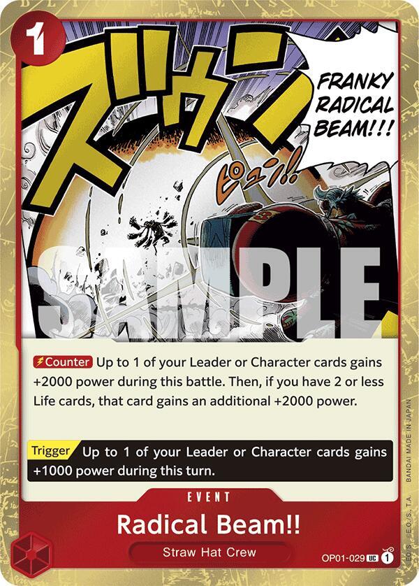 Radical Beam!! (Jolly Roger Foil) OP01-029 card from Premium Booster -The Best-