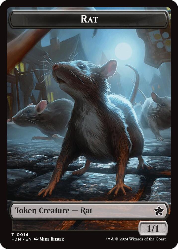 Rat (0014) // Zombie Double-Sided Token 14 // 15 card from Foundations
