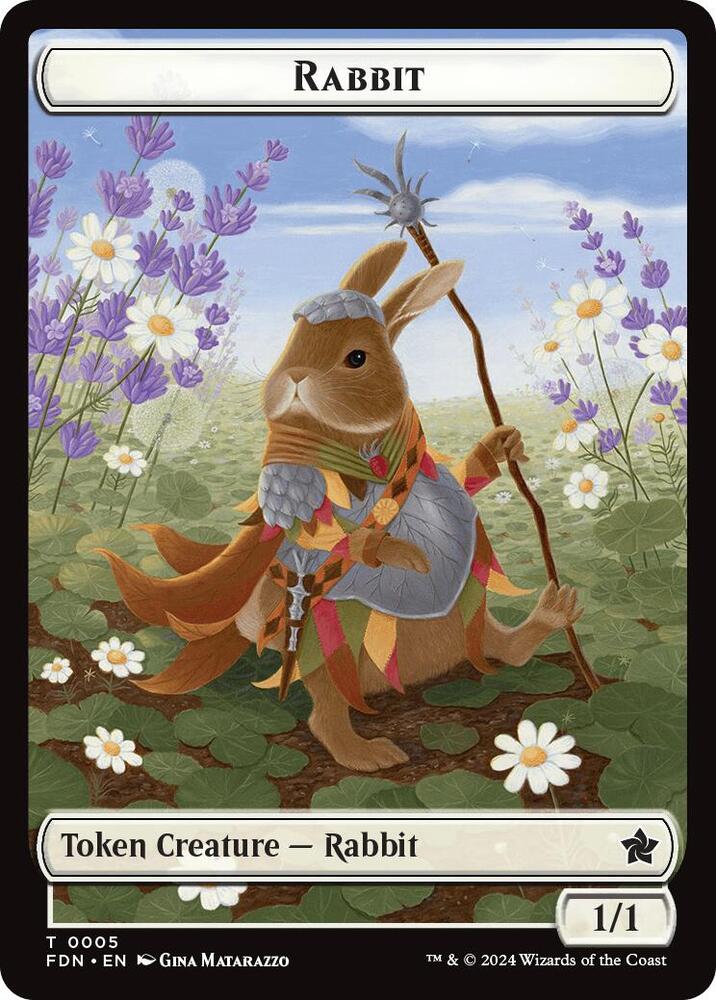 Rabbit // Soldier Double-Sided Token 5 // 6 card from Foundations