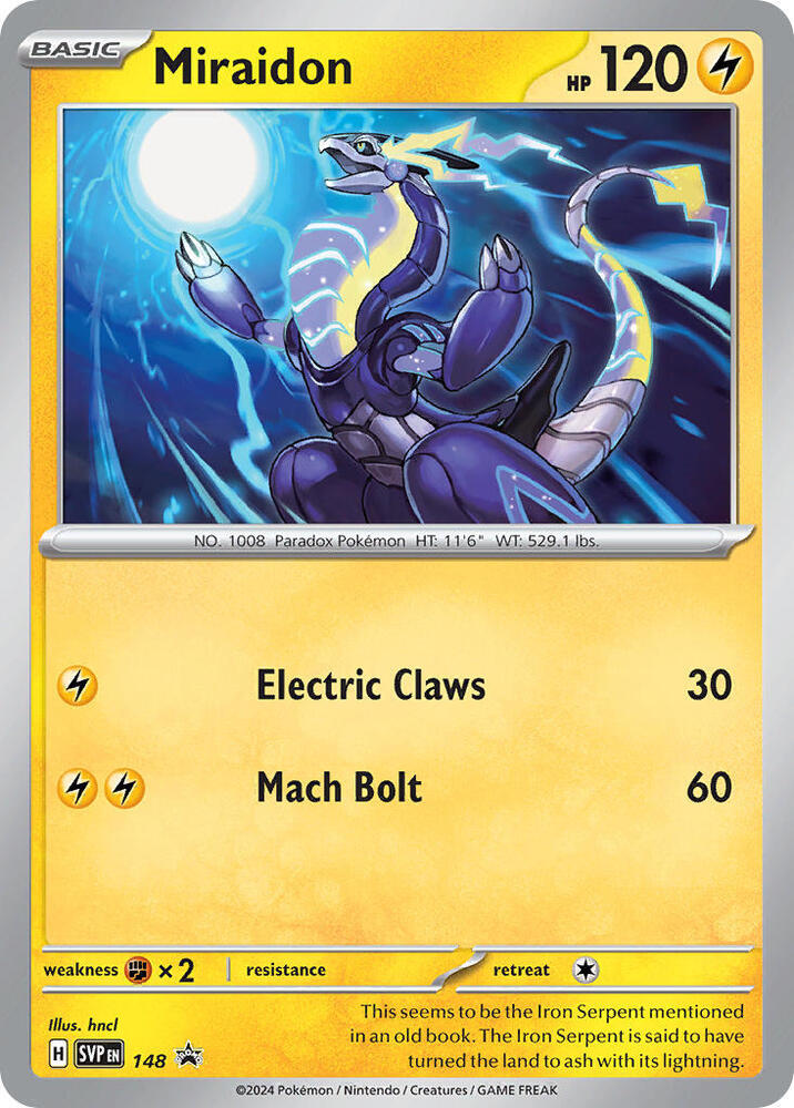 Miraidon 148 card from SV: Scarlet & Violet Promo Cards