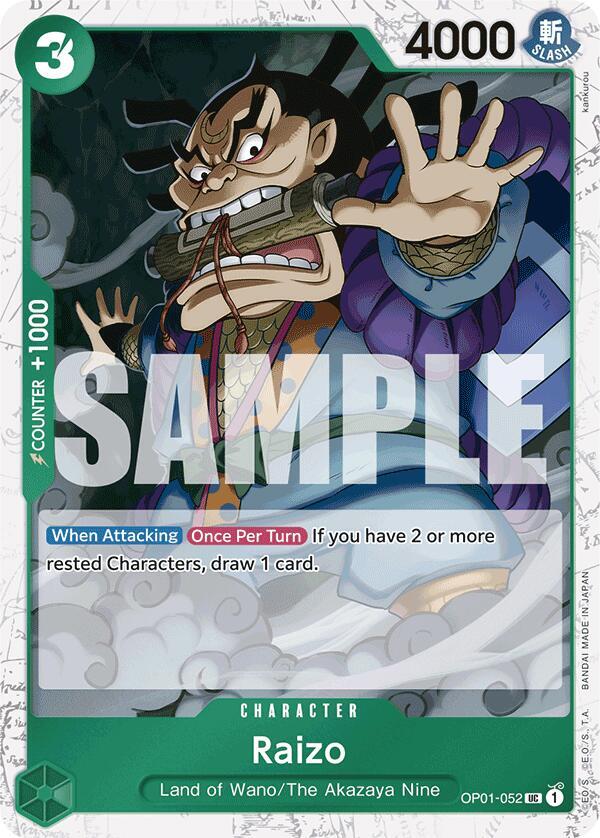 Raizo (Jolly Roger Foil) OP01-052 card from Premium Booster -The Best-