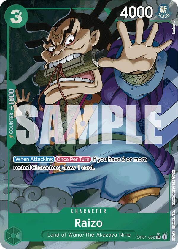 Raizo (Full Art) OP01-052 card from Premium Booster -The Best-