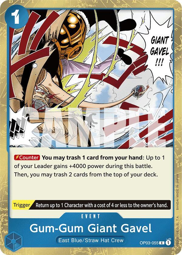 Gum-Gum Giant Gavel (Jolly Roger Foil) OP03-055 card from Premium Booster -The Best-