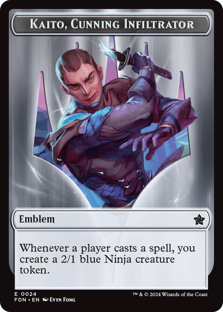 Emblem - Kaito, Cunning Infiltrator // Ninja Doubled-Sided Token 24 // 12 card from Foundations