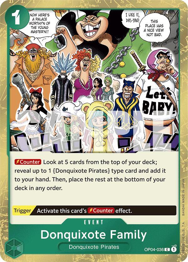 Donquixote Family (Jolly Roger Foil) OP04-036 card from Premium Booster -The Best-