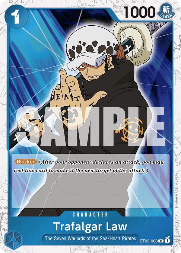 Trafalgar Law (Jolly Roger Foil) ST03-008 card from Premium Booster -The Best-