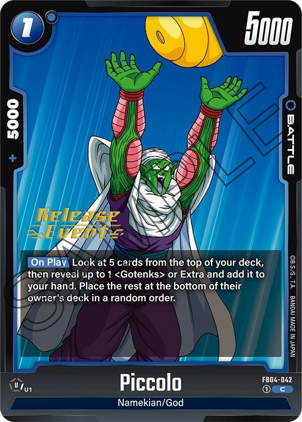 Piccolo FB04-042 card from Ultra Limit Release Event Cards