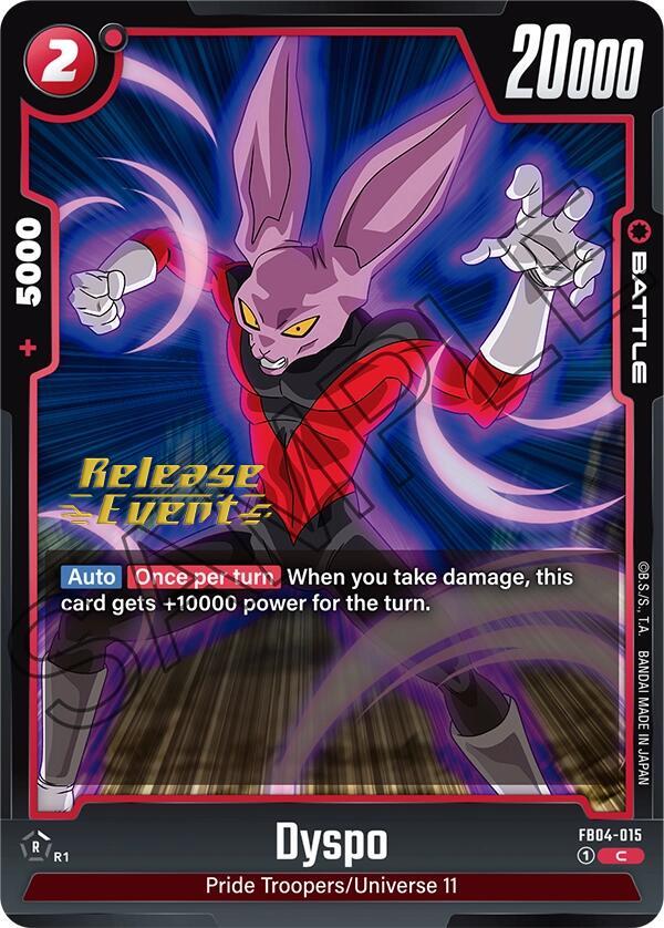 Dyspo FB04-015 card from Ultra Limit Release Event Cards