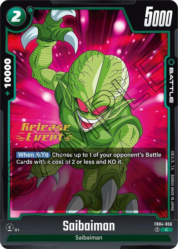 Saibaman FB04-056 card from Ultra Limit Release Event Cards