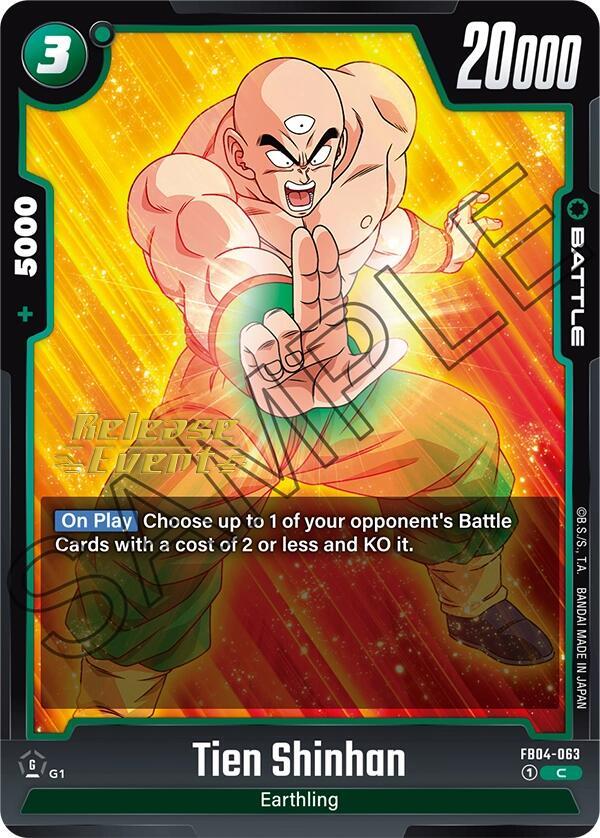 Tien Shinhan FB04-063 card from Ultra Limit Release Event Cards