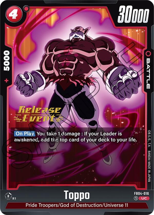 Toppo FB04-016 card from Ultra Limit Release Event Cards
