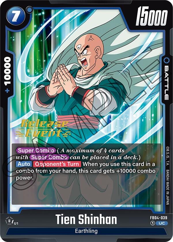 Tien Shinhan FB04-039 card from Ultra Limit Release Event Cards