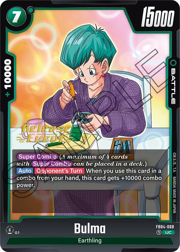 Bulma FB04-068 card from Ultra Limit Release Event Cards