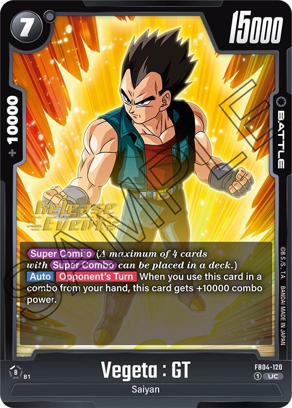 Vegeta : GT FB04-120 card from Ultra Limit Release Event Cards
