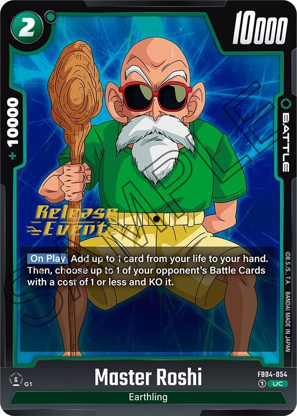 Master Roshi FB04-054 card from Ultra Limit Release Event Cards