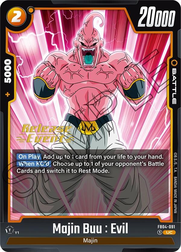 Majin Buu : Evil FB04-091 card from Ultra Limit Release Event Cards