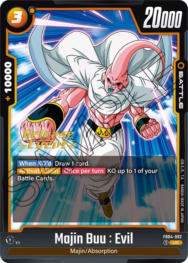 Majin Buu : Evil FB04-092 card from Ultra Limit Release Event Cards