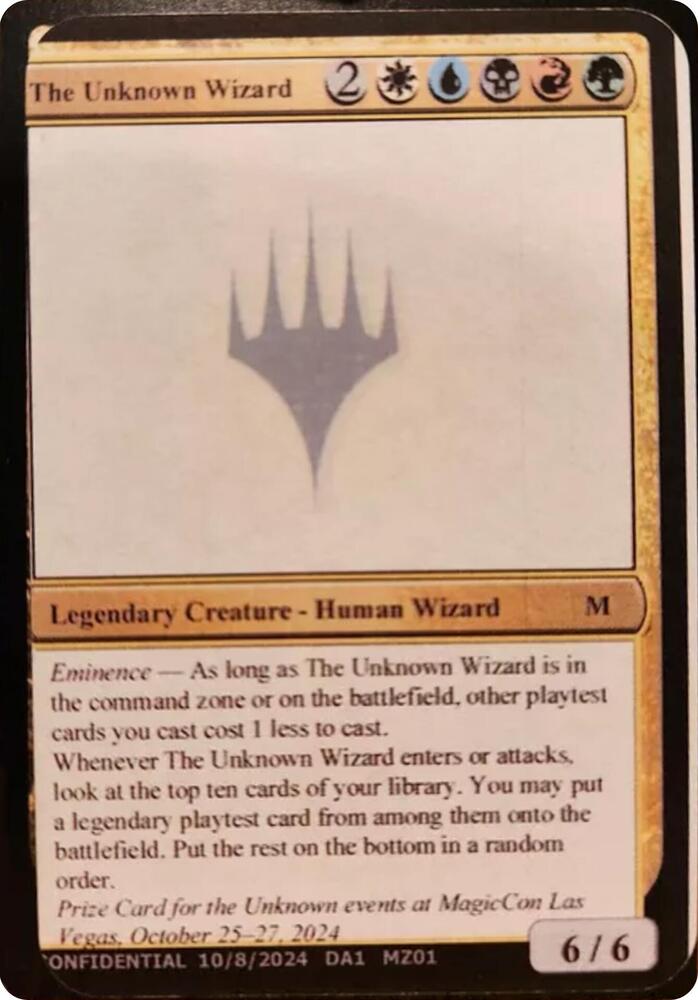 The Unknown Wizard card from Un-Known Event Playtest Cards