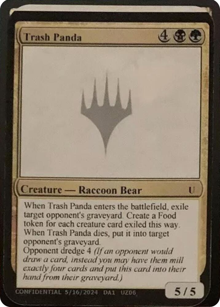 Trash Panda card from Un-Known Event Playtest Cards